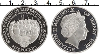 Продать Монеты Остров Джерси 5 фунтов 2005 Серебро