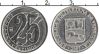 Продать Монеты Венесуэла 25 сентим 2007 Сталь покрытая никелем