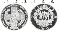 Продать Монеты Швейцария 1 унция 1991 Серебро