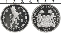 Продать Монеты Сьерра-Леоне 10 долларов 1997 Серебро