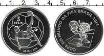 Продать Монеты Бразилия 5 реалов 2014 Серебро