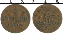Продать Монеты Берг 1/2 стюбера 1804 Медь