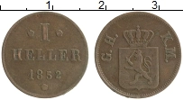 Продать Монеты Гессен-Кассель 1 геллер 1852 Медь