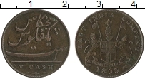 Продать Монеты Британская Индия 5 кэш 1803 Медь