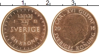 Продать Монеты Швеция 1 крона 2016 Медь