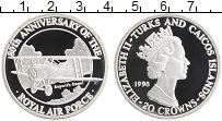 Продать Монеты Теркc и Кайкос 20 крон 1998 Серебро