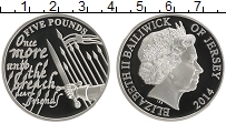 Продать Монеты Остров Джерси 5 фунтов 2014 Серебро