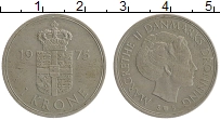 Продать Монеты Дания 1 крона 1975 Медно-никель