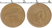 Продать Монеты Остров Святой Елены 1 пенни 1991 Бронза
