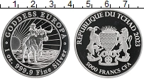 Продать Монеты Чад 5000 франков 2003 Серебро