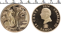 Продать Монеты Самоа 20 центов 2024 Позолота