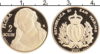 Продать Монеты Сан-Марино 2 скуди 2001 Золото
