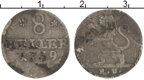 Продать Монеты Гессен-Кассель 8 геллеров 1769 Серебро