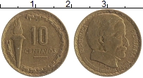 Продать Монеты Перу 10 сентаво 1954 Латунь