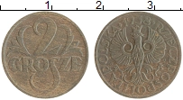 Продать Монеты Польша 2 гроша 1938 Бронза