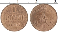 Продать Монеты 1881 – 1894 Александр III 1 пенни 1893 Медь