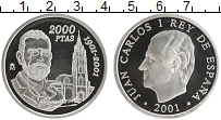 Продать Монеты Испания 2000 песет 2001 Серебро