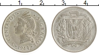 Продать Монеты Доминиканская республика 5 сентаво 1944 Серебро