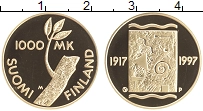 Продать Монеты Финляндия 1000 марок 1997 Золото