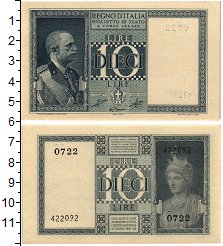 Продать Банкноты Италия 10 лир 1939 