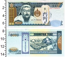 Продать Банкноты Монголия 1000 тугриков 2007 