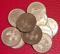 Аукцион: лот Современная Россия Несколько монет с  браком ном. 2 руб Не указан 2009-2014