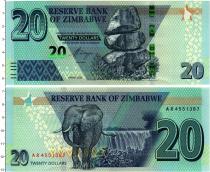Продать Банкноты Зимбабве 20 долларов 2020 