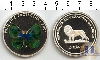 Продать Монеты Конго 10 франков 2002 Серебро