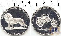 Продать Монеты Конго 10 франков 2002 Серебро