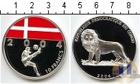 Продать Монеты Конго 10 франков 2004 Серебро