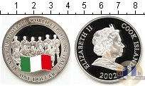 Продать Монеты Острова Кука 1 доллар 2002 Серебро