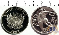 Продать Монеты ЮАР 1 ранд 2002 Серебро