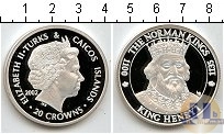 Продать Монеты Теркc и Кайкос 20 крон 2002 Серебро