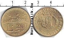 Продать Монеты Сан-Марино 200 лир 1989 Медь