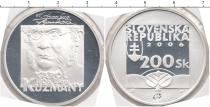 Продать Монеты Словакия 200 крон 2006 Серебро