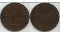 Продать Монеты Липпе-Детмольд 3 пфеннига 1847 Медь