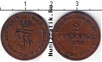Продать Монеты Мекленбург-Шверин 2 пфеннига 1872 Медь