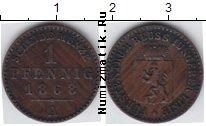 Продать Монеты Рейсс 1 пфенниг 1844 Медь