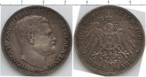 Продать Монеты Рейсс-Оберграйц 3 марки 1909 Серебро