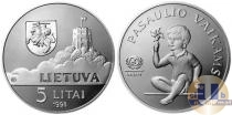 Продать Монеты Литва 5 лит 1998 Серебро
