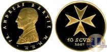 Продать Монеты Мальтийский орден 10 скуди 2007 Золото