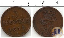 Продать Монеты Мекленбург-Стрелитц 3 пфеннига 1846 Медь