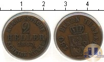 Продать Монеты Гессен 2 хеллера 1843 Медь
