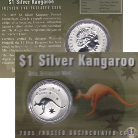 Продать Подарочные монеты Австралия Кенгуру 2005 Серебро