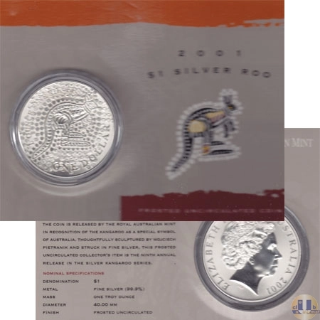 Продать Подарочные монеты Австралия Кенгуру 2001 Серебро