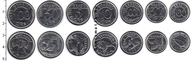 Продать Наборы монет Бразилия Бразилия 1992-1993 0 