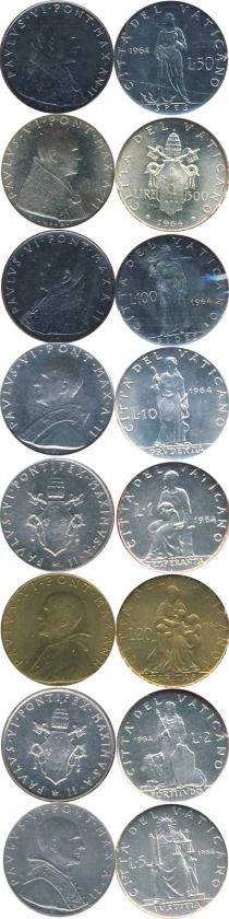 Продать Подарочные монеты Ватикан Набор монет 1964 года 1964 