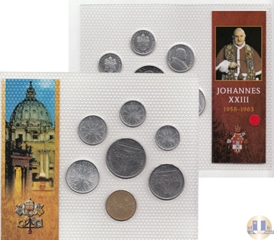 Продать Подарочные монеты Ватикан Набор монет 1963 года 1963 