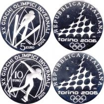 Продать Подарочные монеты Италия Олимпийские игры в Турине 2006 2005 Серебро