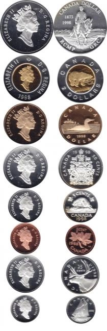 Продать Подарочные монеты Канада Набор монет 1998 года в качестве proof 1998 
